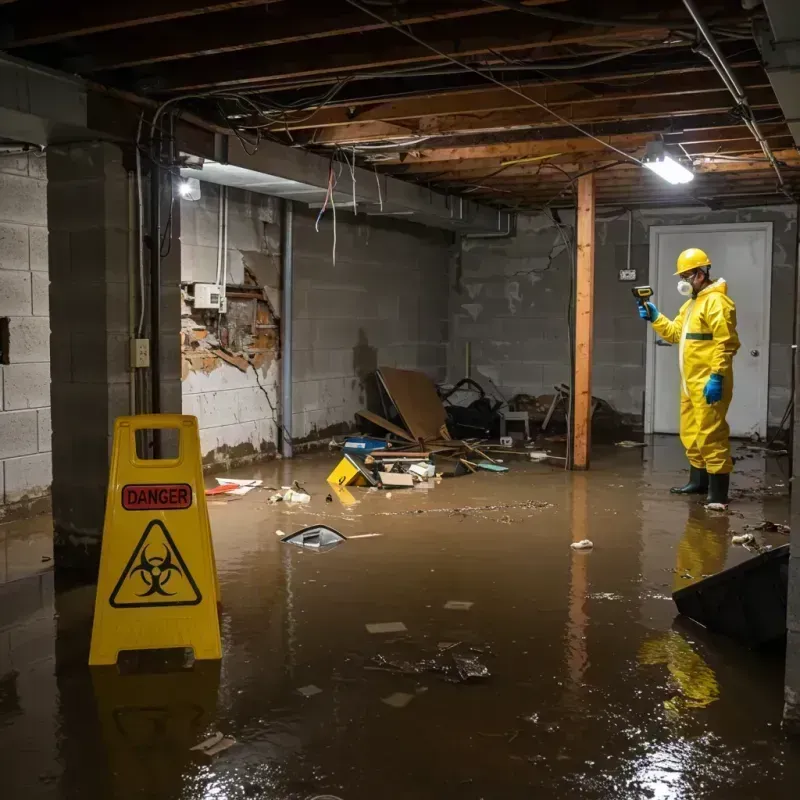 Flooded Basement Electrical Hazard in Lake in the Hills, IL Property