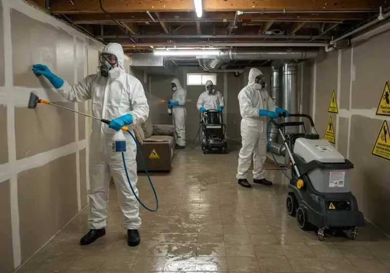 Basement Moisture Removal and Structural Drying process in Lake in the Hills, IL